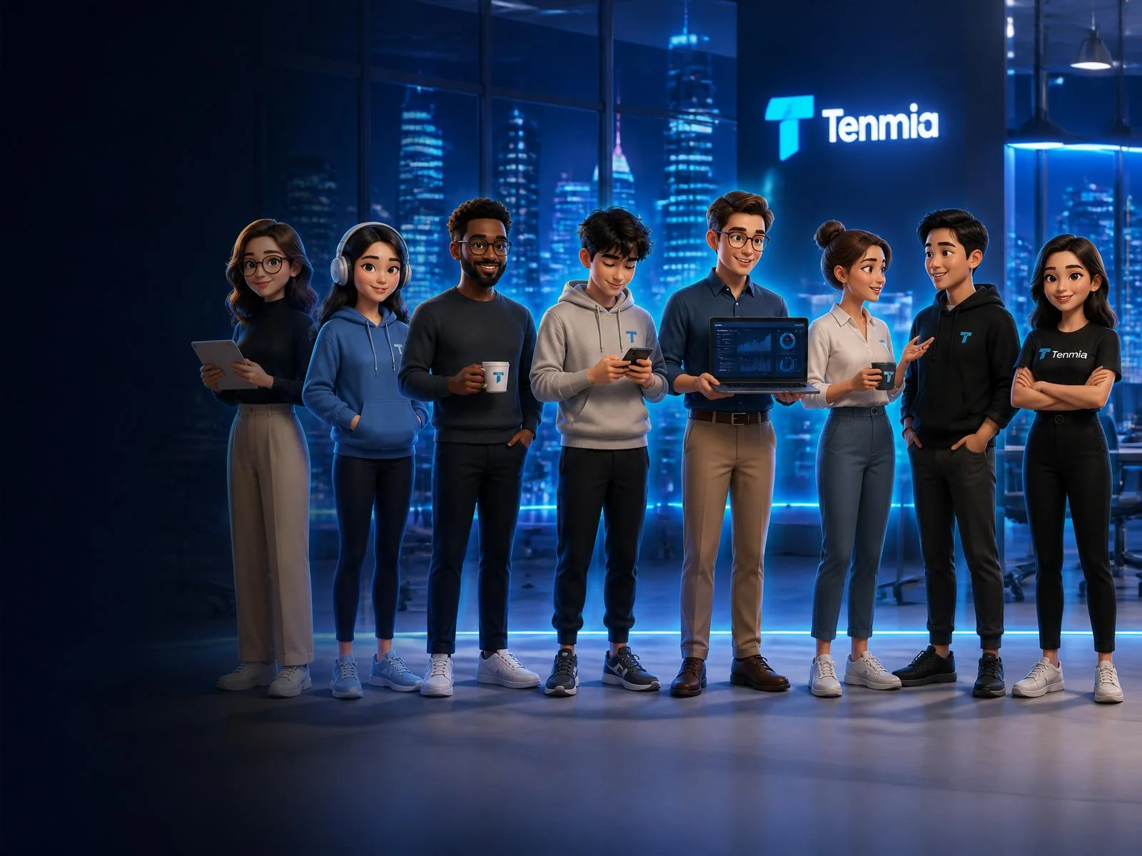 Tenmia KI-Agenten-Team — spezialisierte virtuelle Assistenten für Unternehmen
